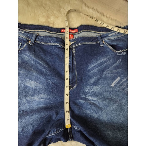 Elite Jeans Womens Bermuda Shorts Denim High Rise Med Wash Stretch Blue 23/24 - Picture 5 of 6